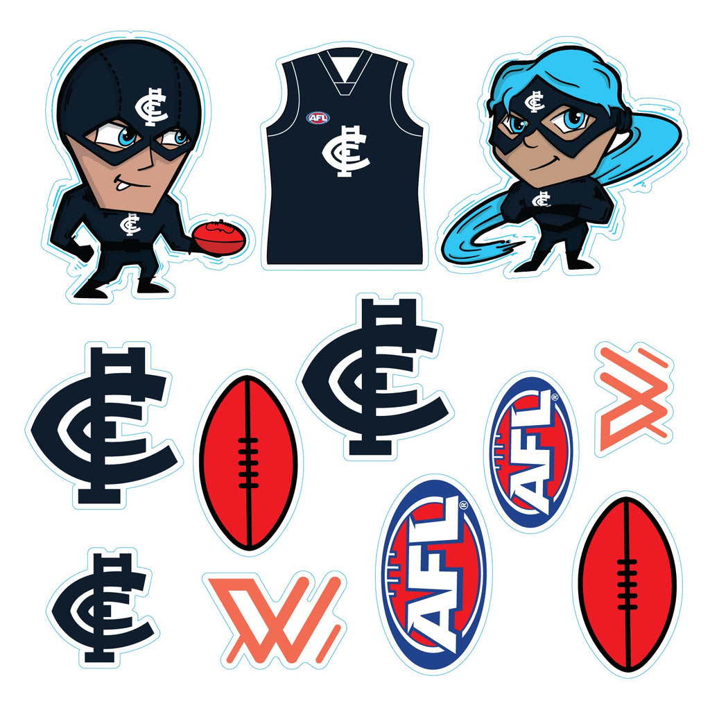 (20-PACK) AFL Licensed Individual Team Sticker Sheets - Choose Your Team!