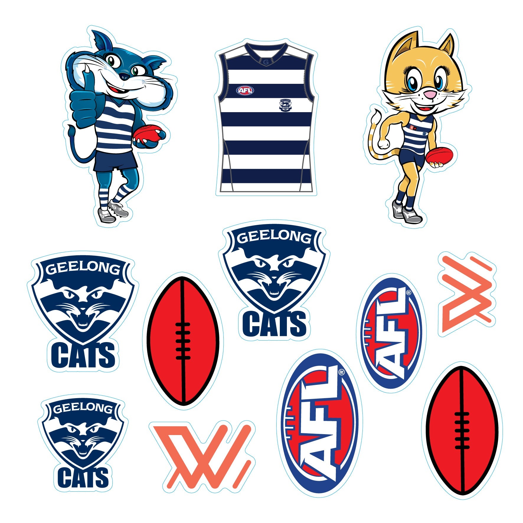 (20-PACK) AFL Licensed Individual Team Sticker Sheets - Choose Your Team!