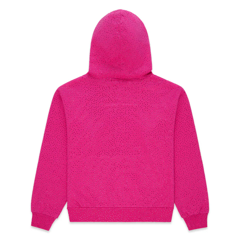 Sp5der Pink VVS Rhinestone Hoodie