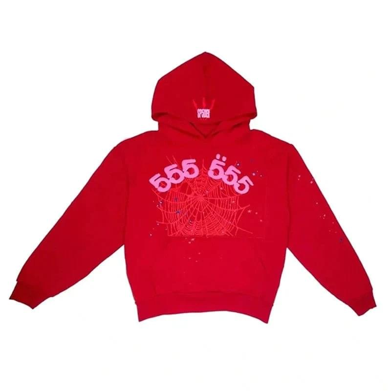 Sp5der World 555 555 Red Hoodie