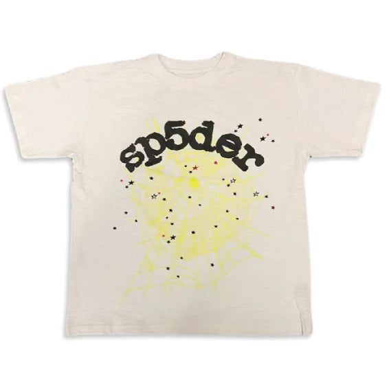 Sp5der Printed – Beige T-shirt with Blacks